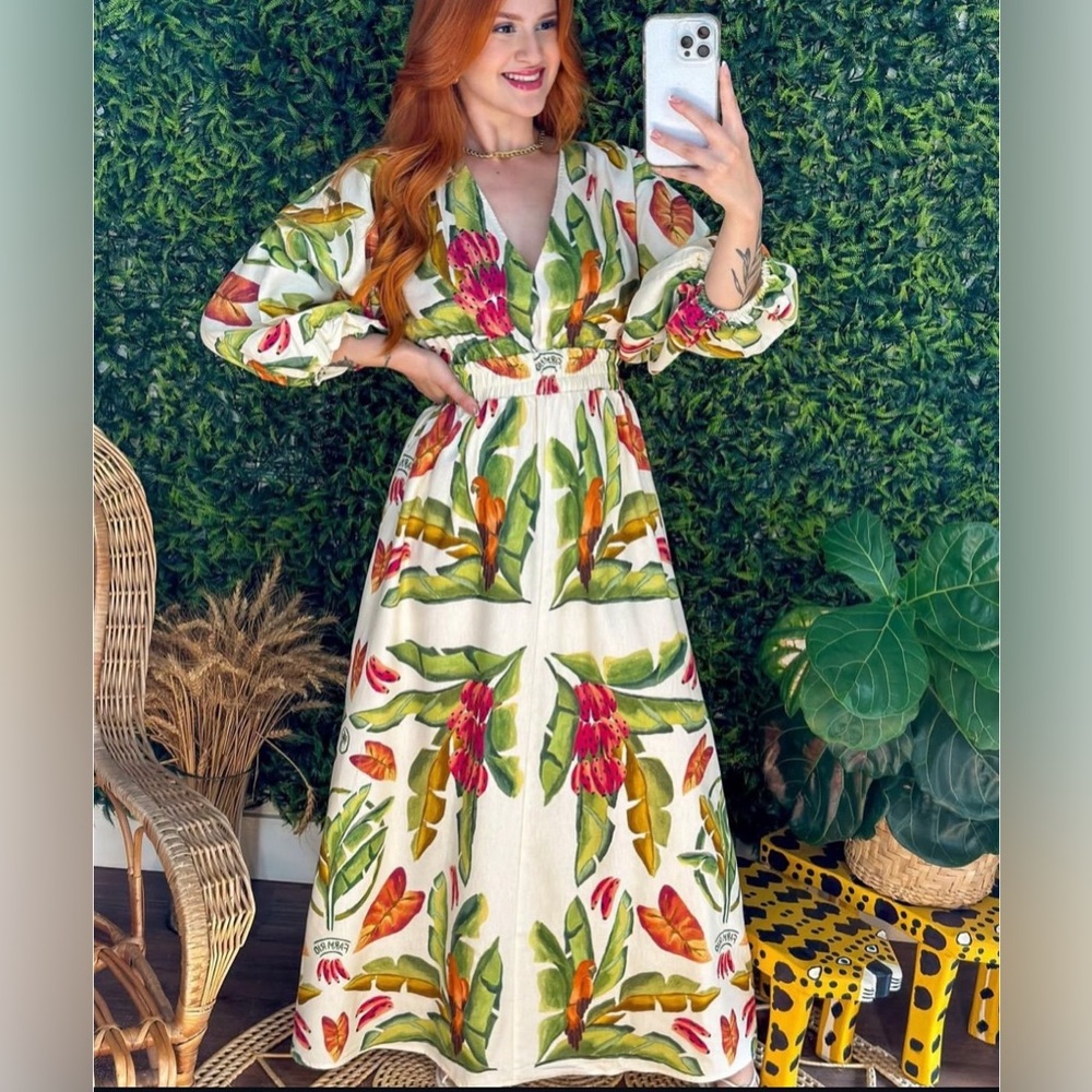 FARM Rio Tropical Long Sleeve Dress